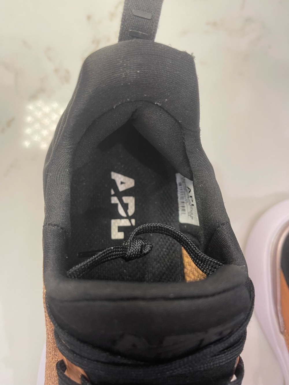 APL TechLoom Tracer women's sneakers in a rose gold and black knit colorway - Picture 9 of 16
